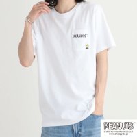  PEANUTS/ピーナッツ PEANUTS スヌーピー ピーナッツ Tシャツ トップス 半袖 バック プリント 刺繍 SNOOPY PEANUTS モスオレンジ LL/506091632