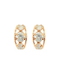 JEWELRY SELECTION/限定数☆おすすめ!高級K18 天然ダイヤモンド0.3ct 耳元をエレガントに演出するローブピアス【K18PG ピンクゴールド】/506092336