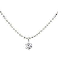 JEWELRY SELECTION/超目玉品★贅沢な輝きを放つ厳選ダイヤHカラークラス!天然ダイヤモンド 0.1ct 6本爪ネックレス【Pt999 純プラチナ/チェーンSV 】/506092339