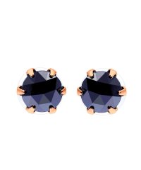 JEWELRY SELECTION/K18PG ブラックダイヤモンド 計0.5ct ローズカット 6本爪ピアス/506092454