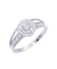 JEWELRY SELECTION/Pt900 天然ダイヤモンド 計0.5ct サークル プラチナリング カード鑑別書付 15号/506092491