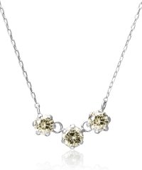 JEWELRY SELECTION/PT 天然ダイヤモンド シャンパンカラー SIクラス 計0.3ct ライン プラチナネックレス カード鑑別書付/506092527