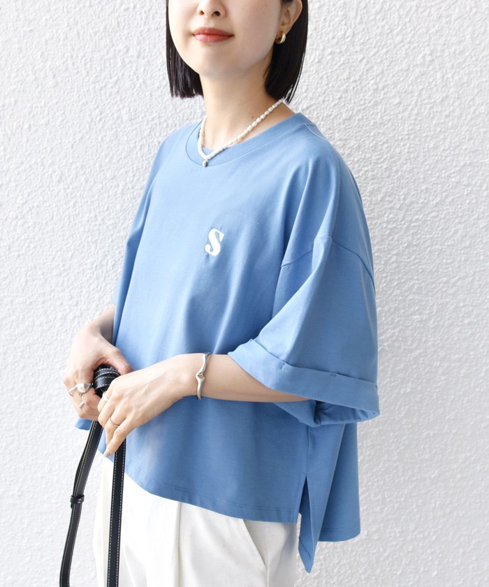 セール】【WEB限定】ドルマン 刺繍 ワイド TEE(506093183 セール】【WEB限定】ドルマン 刺繍 ワイド TEE(506093183