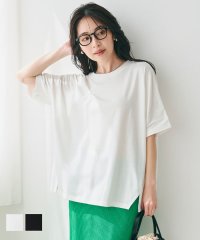 coca/サイドスリットドルマンTシャツ（カットソー/サイドスリット/前振り/無地/クルーネック/ミディアム丈）/506030612