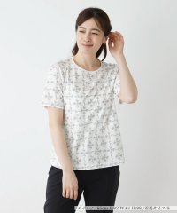 Leilian/ロゴフラワープリントTシャツ/506039122