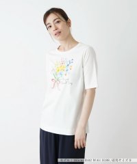 Leilian/ブーケＴシャツ【Leilian WHITE LABEL】/506039138