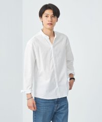 green label relaxing/【WEB限定】JUSTFIT コットン麻 比翼 バンドカラー シャツ/506049978