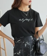 NICE CLAUP OUTLET/カジュアルロゴ刺繍Tシャツ　夏　カットソー　/506082805