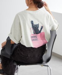 NICE CLAUP OUTLET/ネコプリントTシャツ　ゆったり/506082806