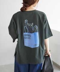 NICE CLAUP OUTLET/ネコプリントTシャツ　ゆったり/506082806