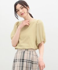 Honeys/袖異素材Ｔシャツ トップス カットソー 半袖 ボリューム袖 UVカット 無地 綿混素材 /506084602