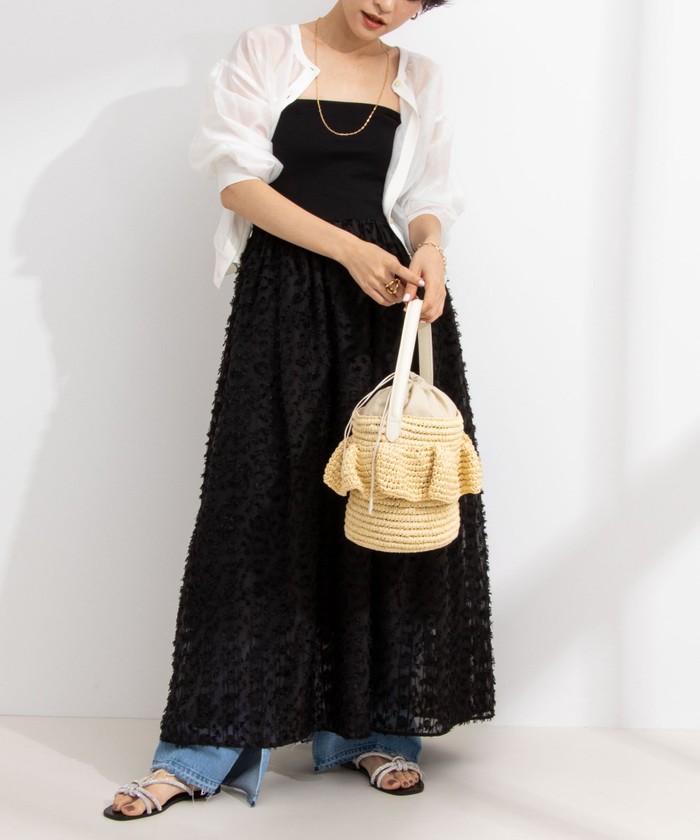 セール 50%OFF】2WAYカットジャガードドッキングワンピース