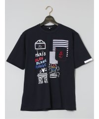 GRAND-BACK/【大きいサイズ】カステルバジャック/CASTELBAJAC 異素材切替 クルーネック半袖Tシャツ メンズ Tシャツ カットソー カジュアル インナー トップス /506094023