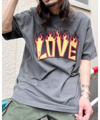 RAD CHAMP/LOVEロゴプリント ピグメント加工 ビッグシルエットTシャツ/506094709