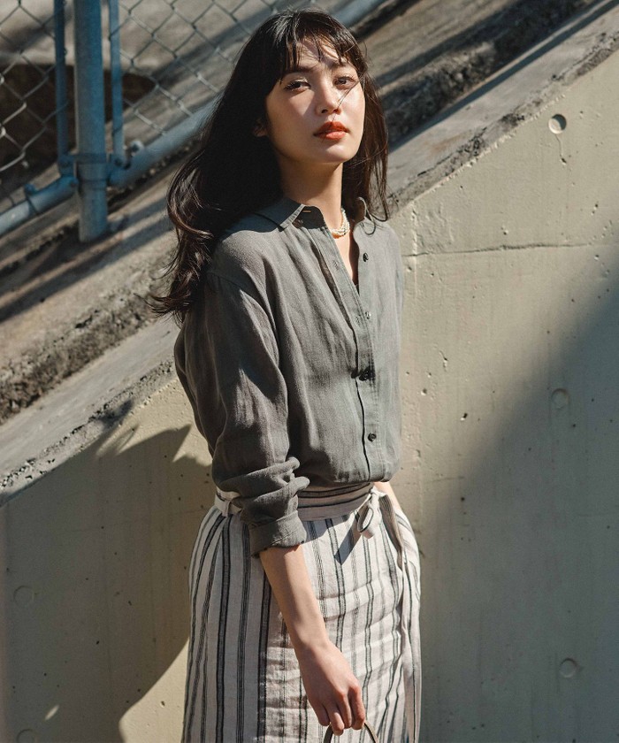 Oggi8月号掲載/洗える】LIBECO ベーシック シャツ(506067007