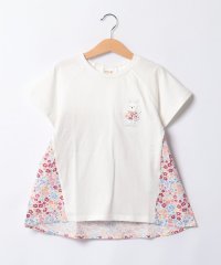 【スマイルシリーズ】らくちん花柄切替Tシャツ