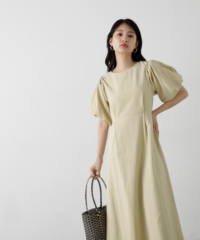 2Wayスリーブ麻混ワンピース《S Size Line》(506096290) | エヌ