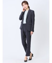 m.f.editorial/エムエフエディトリアル m.f.editorial ストレッチウォッシャブル 1ボタンジャケット+テーパードパンツ ウィンドペン紺 レディース セットアップ ス/506096432