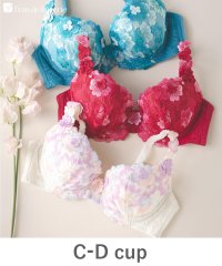 fran de lingerie/バストメイクの真骨頂可憐な花びら刺繍 「グレースイストフラワーペタル ブラジャー（ワイヤー有り）」 ブラジャー/506096838