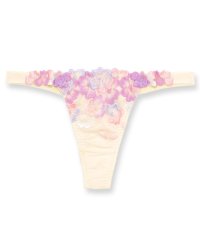 fran de lingerie/可憐な花びら刺繍フェミニンヒップに 「グレースイストフラワーペタル タンガ」 Tバック タンガ/506096842