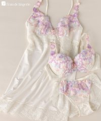 fran de lingerie/可憐な花びら刺繍ワンピースのインナーとしても◎ 「グレースイストフラワーペタル デザイン系スリップ」 スリップ/506096843