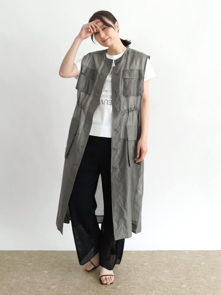 [ヤマダヤ]今期CLOVEシアーロングジレ新品 セール】クローブ CLOVE シアーロングジレ(506098014) | クロ―ヴ