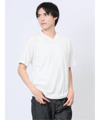 m.f.editorial/リンクスジャガード Vネック半袖Ｔシャツ メンズ Tシャツ カットソー カジュアル インナー トップス ギフト プレゼント/506098530