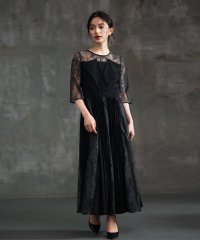 DRESS+/ワンピース ドレス レース袖 ミモレ丈 結婚式 披露宴 食事会/504629379