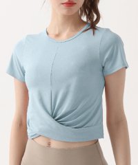 TeddyShop/テディショップ Teddyshop レディース 半袖クロスデザインフィットネスクロップドトップス/505120662