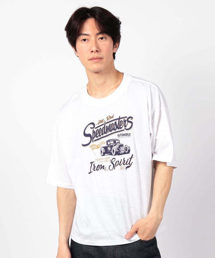 クーポン】半袖プリントBIGTシャツ(ホットロッド)(506084865 