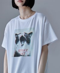 etoll./etoll. エトル 猫プリントビッグTシャツ トップス Tシャツ カットソー 半袖 綿混 プリント 猫 ねこ ビッグシルエット オーバーサイズ ルーズ ゆった/506098558