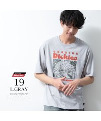  GENELESS/半袖tシャツ メンズ GENUINE 半袖 おしゃれ プリント ディッキーズ クルーネック トップス プリントtシャツ 春夏 グレー アメカジ tシャツ/506099549