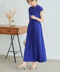 RUIRUE BOUTIQUE/ルイルエブティック RUIRUE BOUTIQUE プリーツパネル・フレンチスリーブ ロングワンピース/505308026