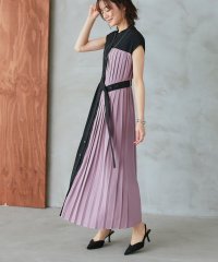 RUIRUE BOUTIQUE/ルイルエブティック RUIRUE BOUTIQUE プリーツパネル・フレンチスリーブ ロングワンピース/505308026