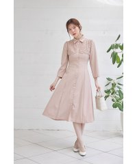 tocco closet/ヨークレース切り替えバックレースアップシャツワンピース/505836728