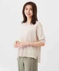 J.PRESS LADIES（LARGE SIZE）/【洗える】COTTON LINEN Vネック ニット/506055921