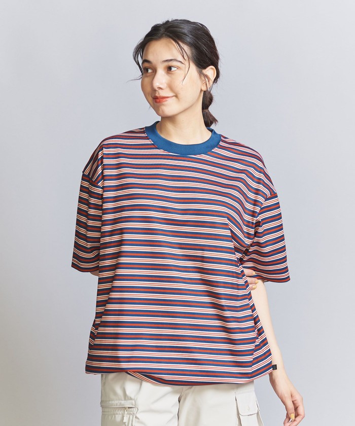 【未使用】DAIWA W's テックドローストリングマルチボーダーT ネイビー DAIWA PIER39＞ドローストリング マルチボーダー Tシャツ