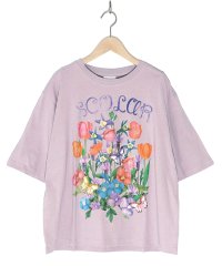 ScoLar/花蝶柄ロゴプリントTシャツ/506085201