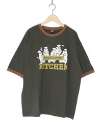 Scolar Parity/クマたちのキッチンプリント リンガーネックTシャツ/506085210