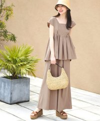 RUIRUE BOUTIQUE/ルイルエブティック RUIRUE BOUTIQUE バックリボンペプラムジレ＆ワイドパンツセット/506097643