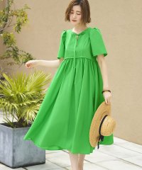 RUIRUE BOUTIQUE/ルイルエブティック RUIRUE BOUTIQUE ボリュームスリーブ・ギャザーワンピース/506097644