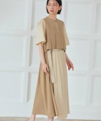 RUIRUE BOUTIQUE/ルイルエブティック RUIRUE BOUTIQUE バイカラーシャツプリーツ半袖ワンピース/506097645