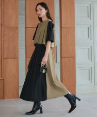 RUIRUE BOUTIQUE/ルイルエブティック RUIRUE BOUTIQUE バイカラーシャツプリーツ半袖ワンピース/506097645