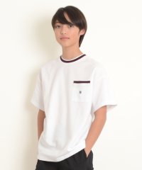 GLAZOS/【接触冷感】【吸水速乾】カノコ・ライン入りワンポイント半袖Tシャツ/506098826