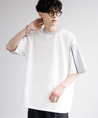 Rocky Monroe/接触冷感 半袖Tシャツ ハーフ ステッチ 切替 メンズ レディース シンプル カジュアル クルーネック ビッグシルエット オーバーサイズ ルーズ ゆったり カッ/506100408