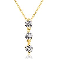 JEWELRY SELECTION/[ララクリスティー] LARA Christie ネックレス ダイヤモンド スリーストーン 0.1ct イエローゴールド K18YG lp51－0004－yg/506101159