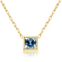 JEWELRY SELECTION/[ララクリスティー] LARA Christie ブルートパーズ 0.3ct スクエア 18金 ネックレス K18 ゴールド lp71－0020－yg/506101202