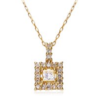 JEWELRY SELECTION/[ララクリスティー] LARA Christie ダイヤモンドネックレス K18YG イエローゴールド スクエアダイヤ 計0.15ct lpi51－0011－y/506101247