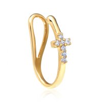 JEWELRY SELECTION/[ララクリスティー] LARA Christie ゴールド イヤーカフ ダイヤモンド 計0.05ct パヴェ クロス 1PCS 片耳用 K18 le71－001/506101299