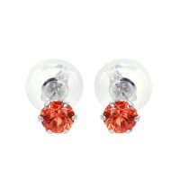 JEWELRY SELECTION/[ララクリスティー] LARA Christie オレンジサファイア ピアス 計0.3ct Pt900 プラチナ le71－0012－pt－o/506101414